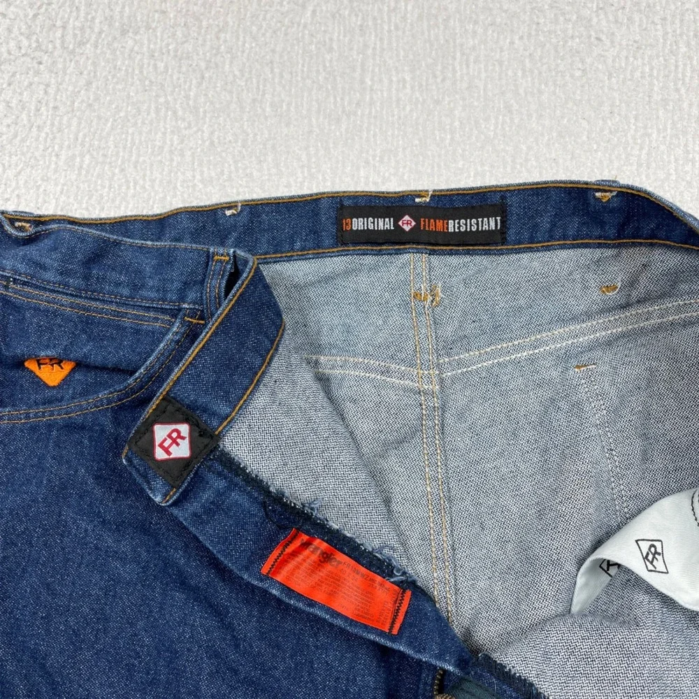 Wrangler FR Jeans Mens 40x34 Blue Flame Resistant Cowboy Cut Workwear 13MWZ